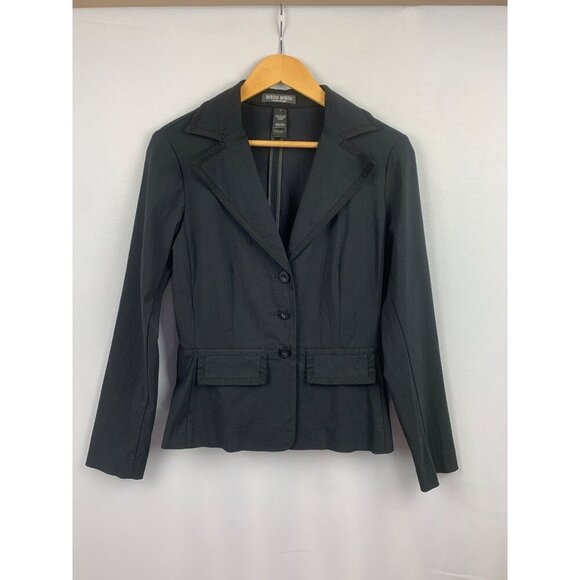 Bisou Bisou Michele Bohbot Womens Blazer Size 6 Black Classic Fit - Picture 1 of 4